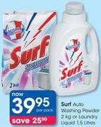 Surf Auto Washing Powder 2Kg Or Laundry Liquid 1.5Ltr-Per Pack