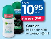 Garnier Roll-On For Men Or Women-50ml Each