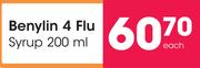 Benylin 4 Flu Syrup-200ml