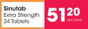 Sinutab Extra Strength 24 Tablets-Per Pack