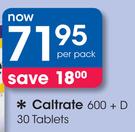 Caltrate 600 +D 30 Tablets-Per Pack