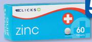 Clicks Zinc 60 Tablets-per Pack