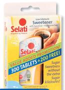 Selati Low Kilojoule Sweetener 300+ 100 Free Tablets-Per Pack