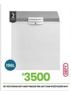 Defy 196L Nett Fridge Deep Freezer (WHT) DMF470/374/290 20-013