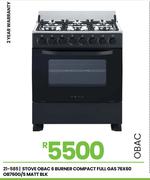 Obac 6 Burner Compact Full Gas Matt Blk Stove 76 x 60 OB760G/S 21-585
