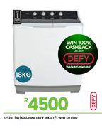 Defy 18Kg T/T WHT Washing Machine DTT180 22-281