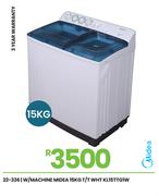 Midea 15Kg T/T WHT Washing Machine KL15TTG1W 22-336