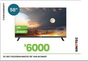 Sinotec 58" UHD 4K Smart Television 23-381