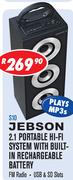 Jebson 2.1 Portable Hi-Fi System With Built-In Rechargeable Battery S10