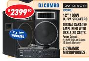 Dixon 12" 100W DJ/PA Speakers Digital Karaoke Amplifier With USB & SD Slots MA300DJ