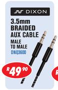Dixon 3.5mm Braided AUX Cable Male to Male DNQ3600