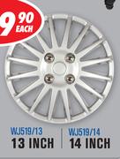 4 Piece 13 Inch/14 Inch Wheel Cover Sets WJ519/13/WJ519/14 Each