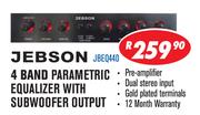Jebson 4 Band Parametric Equalizer with Subwoofer Output JBEQ440