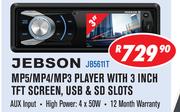Jebson MP5/MP4/MP3 Player with 3 Inch TFT  Screen, USB & SD Slota JB5611T