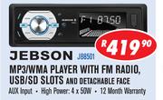Jebson MP3/WMA Player with FM Radio, USB/SD Slots and Detachable Face JB8501