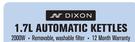  Dixon Cordless Automatic Kettles SLD206-1.7Ltr Each