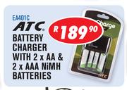 ATC Battery Charger With 2 x AA & 2 x AAA NIMH Batteries EA401C