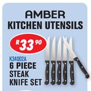 Amber Kitchen Utensils 6 Piece Steak Knife Set K34002A