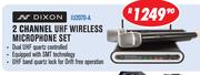 Dixon 2 Channel UHF Wireless Microphone Set IU2070-A