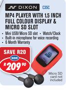 Dixon MP4 Player With 1.5 Inch Full Colour Display & Micro SD Slot C35C