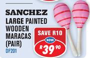 Sanchez Large Painted Wooden Maracas(Pair) DF201