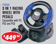 3 In 1 Racing Wheel With Pedals FT31C3