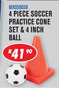4 Piece Soccer Practice Cone & 4 Inch Ball MX050039