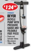 Beyer Bicycle Pump With Pressure Gauge And Foldable Foot Piece SF8902G1