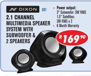 Dixon 2.1 Channel Multimedia Speaker System with Subwoofer & 2 Speakers S81