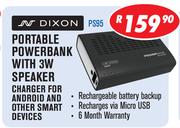 Dixon Portable Powerbank with 3W Speaker Charger for Android and Other Smart Devices PS95