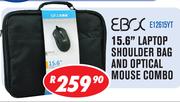 Ebox 15.6" Laptop Shoulder Bag and Optical Mouse Combo E12615YT