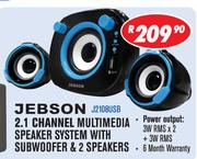 Jebson 2.1 Channel Multimedia Speaker System with Subwoofer & 2 Speakers J2108USB