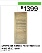 Meranti Horizontal Slats Entry Door-w813 x h2032mm