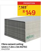Nutec Fibre Cement Ceiling-4mm x 1.2m x 3m