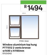 Aluminium Top Hung Window PT1512 2 Vent Bronze W1490 x H1190mm