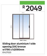 Sliding Door Aluminium (1 Side Opening(OX)Bronze) W1790 x H2090mm