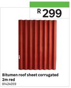Bitumen Roof Sheet Corrugated 2m (Red)