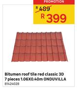 ONDUVILLA Bitumen Roof Tile (Red) Classic 3D 7 Pieces 1.06 X 0.40m 