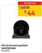 Waterform PVC Drain End Cap Black