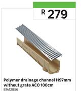 ACO 100cm Polymer Drainage Channel H97mm (Without Grate)