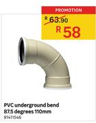 PVC Underground Bend 57.5 Degrees 110mm