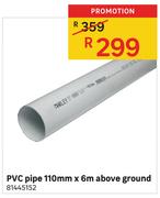 Marley Above Ground PVC Pipe 110mm x 6m