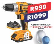 Ineco Cordless Drill 20v + 1 Battery + Charger 162702
