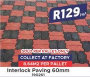 Interlock Paving 60mm 190261- Per Sq Mtr