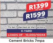 Cement Bricks 7mpa 190465/6- Per 1000