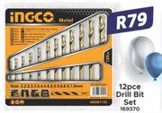 Ingco 12pce Drill Bit Set 169370