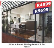 Alum 4 Panel Sliding Door 3.6m 135142