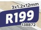 Drywall Board 3 x 1.2 x 12mm 138872