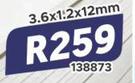 Drywall Board 3.6 x 1.2 x 12mm 138873
