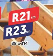 Roofing Timber 38 x 114-Per m
